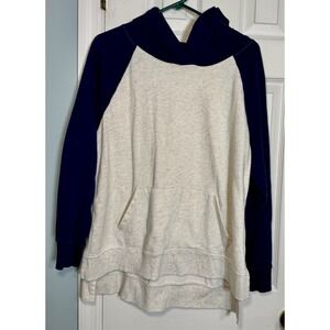 Men's Old Navy Blue And White Baseball Tee Hoodie, Large